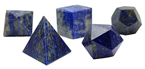 Harmonizer 5 Piezas Lapiz Lazuli platónico sólido Sagrado Reiki sanación Cristal Equilibrio