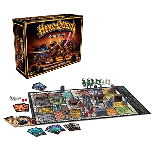 Hasbro Gaming Avalon Hill HeroQuest Game System, Fantasy Miniature Dungeon Crawler Juego de Aventura de Mesa, de 14 años y más de 2 a 5 Jugadores