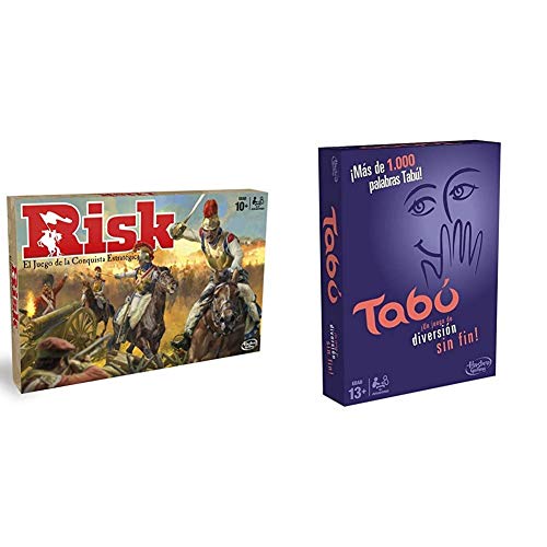 Hasbro Gaming Juego de Mesa Risk, Hasbro B7404105 + TABÚ Gaming Clasico Juego de Mesa, Multicolor, 26.7 x 20.1 x 5.1 (Hasbro Spain A4626105)