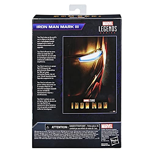 Hasbro Marvel Legends Series - Figura de Iron Man Mark 3 de 15 cm - Personaje de la Saga Infinity - Diseño Premium - Figura y 5 Accesorios