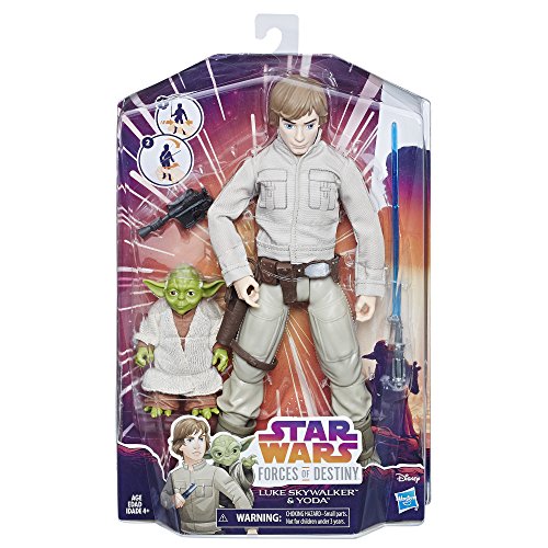 Hasbro Star Wars Forces of Destiny Luke Skywalker and Yoda Adventure Set - Kits de Figuras de Juguete para niños (4 año(s), Multicolor, Niño/niña, 99 año(s), Dibujos Animados, Acción / Aventura)