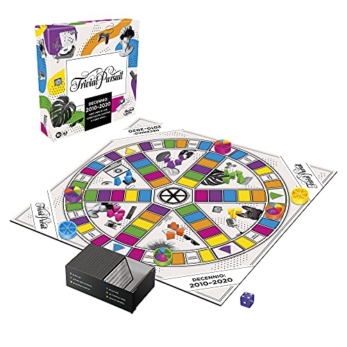 Hasbro Trivial Pursuit Deceno: 2010 - 2020, Juego de Mesa para Adultos y Adolescentes, Juego de Preguntas y respuestas sobre Cultura Popular de 2 a 6 Jugadores (Hasbro Gaming), Multicolor