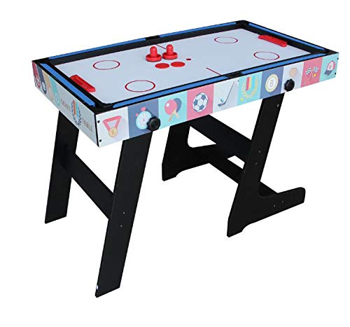 HLC - Mesa multijuegos 4 en 1, mesa de billar, tenis de mesa, hockey y futbolín, con patas plegables
