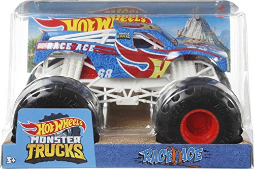Hot Wheels Monster Trucks Vehículo de carreras Coche de juguete todoterreno, regalo para niños +3 años (Mattel GTJ37)
