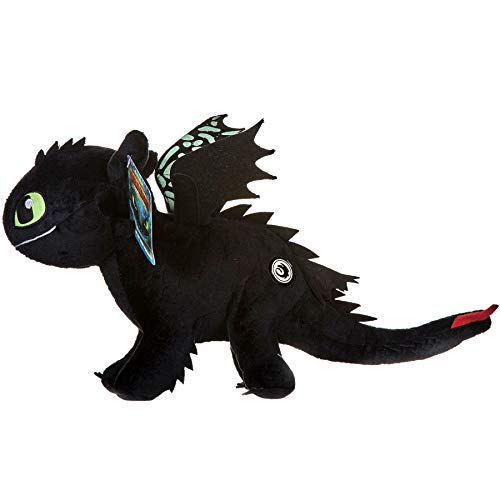 HTTYD Plush Dragon Desdentado Toothless Furia Nocturna Negro Furia 40cm Brilla en la Oscuridad