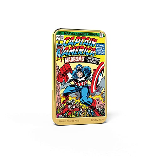 IMPACTO COLECCIONABLES Marvel Comics Capitán América, Lingote bañado en Oro 24 Quilates - 'Screamer In The Brain' #193