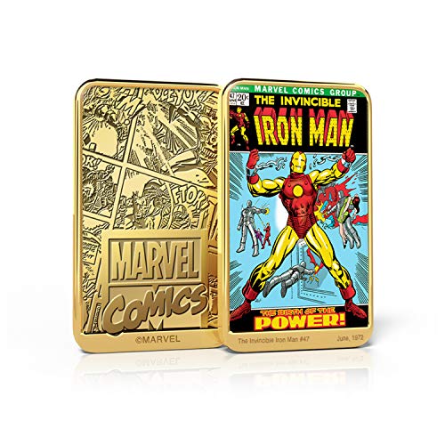 IMPACTO COLECCIONABLES Marvel Comics Colección Completa Iron Man, 6 Lingotes bañados en Oro 24 Quilates