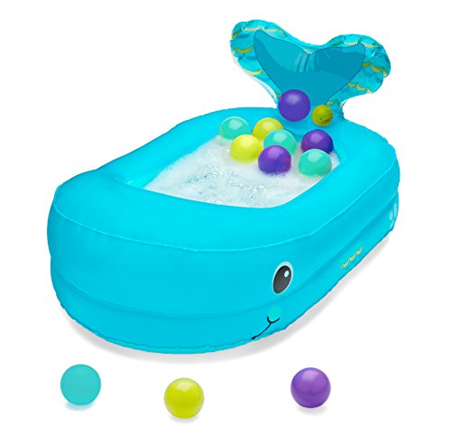 Infantino 205016 - Bañera hinchable de ballena con bolas para jugar