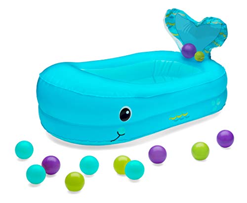 Infantino 205016 - Bañera hinchable de ballena con bolas para jugar