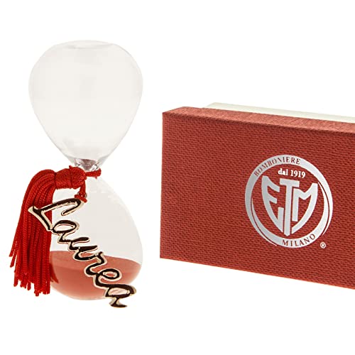 Ingrosso e Risparmio Reloj de arena de cristal con arena roja y colgante de graduación de metal con borla, con caja de regalo incluida, obsequio de graduación