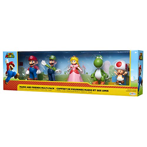 Jakks Super Mario Mario, Luigi, Princesa Melocotón, Yoshi & Kröte Exclusivo minifigura de 5 unidades