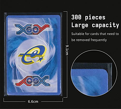 Jinhuaxin Soft Sleeves, 300 Fundas para Cartas, Fundas Cartas Pokemon Transparente para Pokémon, MTG, The Gathering, Yu-Gi-Oh (66 x 91) - 3 Packs (No Sellado)