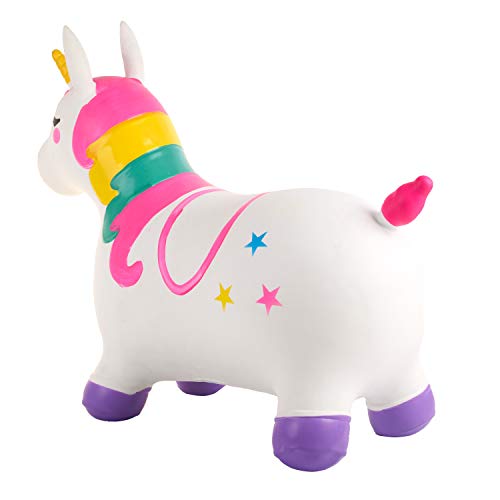 JOYIN Unicorn Bouncy Horse Kids Ride On Toy, Hopper Bouncy Unicornio, Hopping Animal Toy for Kids Toddlers Boys Girls Indoor Outdoor Bouncing Horse Riding Activities