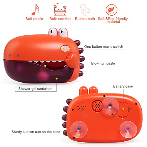 JoyLife Juguetes de baño Máquina de Burbujas, Soplador automático de Burbujas silencioso con Canciones Infantiles Musicales,Bubble Maker para niños Pequeños