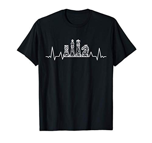Juego de ajedrez Tablero de ajedrez cardiogram Ajedrez Camiseta