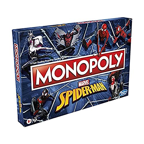 Juego de Mesa Monopoly: Spiderman - Juega como un héroe arácnido - Divertido Juego para niños a Partir de 8 años