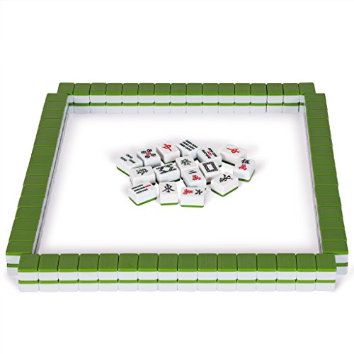 Juego Profesional de Mahjong Chino - Doble Felicidad (Verde) - 146 Fichas de Tamaño Medio