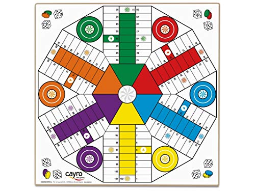 Juguetes Cayro - Tablero Parchís de madera, 4 - 6 jugadore, 40 x 40 cm