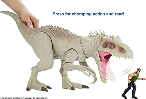Jurassic World - Dino Rivals Indominus Rex, dinosaurio de juguete para niños +4 años (Mattel GNH35), Embalaje sostenible