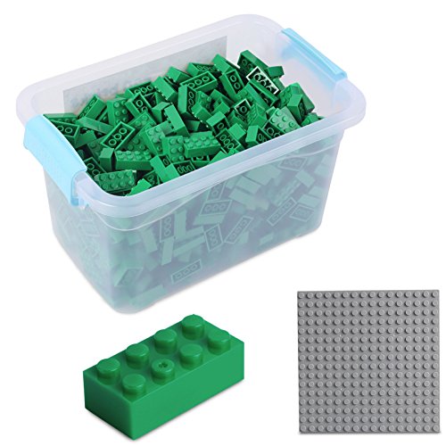 Katara Juego De 520 Ladrillos Creativos En Caja Con Placa De Construcción 100% Compatibles Con Lego Classic, Sluban, Papimax, Q-bricks, Color Verde (1827) , color/modelo surtido