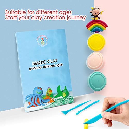Kit de arcilla para modelar – 24 colores secado al aire plastilina mágica para niños, arcilla de forma DIY con herramientas, accesorios de animales, regalo para niños y niñas de 3 a 12 años
