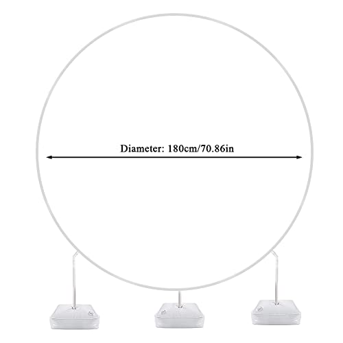 Kit de arco de globo redondo grande con base de soporte, desmontable, fácil de transportar, 150/180/200 cm, soporte de columna de globo, marco de base para bodas de cumpleaños (Diámetro: 1,8 M)