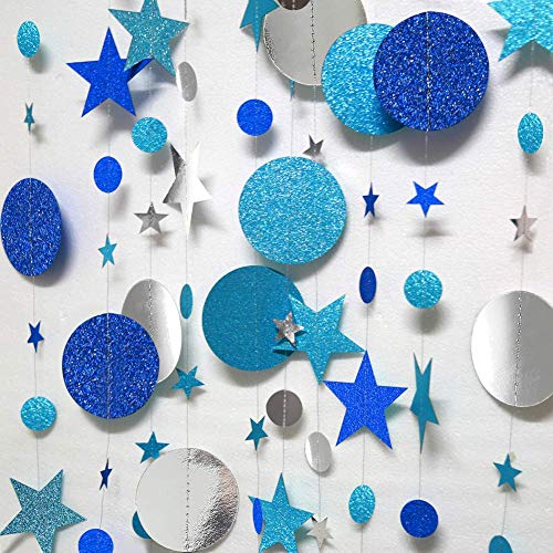 Kit de guirnalda de lunares de color azul marino para decoración de fiesta con diseño de estrella, color azul marino y azul marino