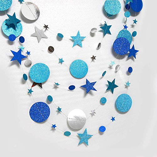 Kit de guirnalda de lunares de color azul marino para decoración de fiesta con diseño de estrella, color azul marino y azul marino