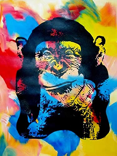 Kits de animales monos pintura al óleo por números para adultos pinturas por números pintura en lienzo regalo DIY decoración del hogar A7 60x75cm