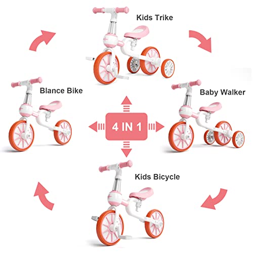KORIMEFA Triciclos para Niños 4 en 1 Triciclos Bebes Triciclos evolutivos Bicicleta Bebe Triciclo Bicicleta para Niño y Niña de 1 a 4 años