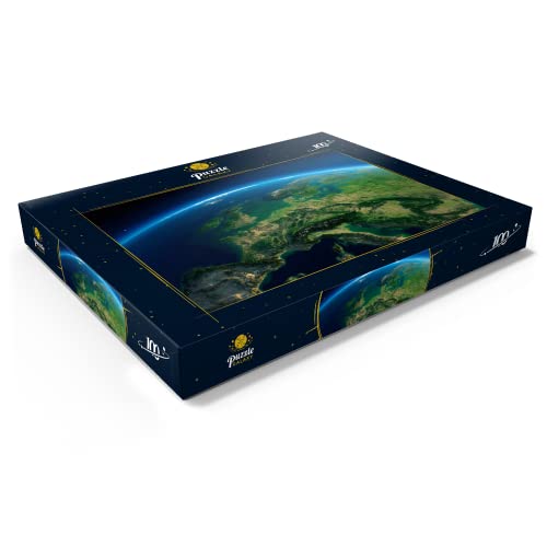 La Tierra por La Mañana, Europa Central - Visualización 3D - Premium 100 Piezas Puzzles - Colección Especial MyPuzzle de Puzzle Galaxy