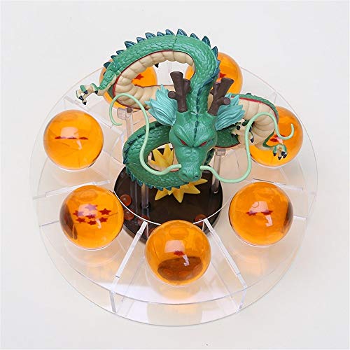 Laoji Dragonball 7 bolas de 3,5 cm, dragón de 16 cm, base de estante (juego completo)