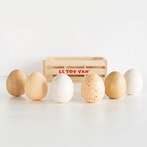 Le Toy Van, Color Huevos de Granja (Farm Eggs-Half Dozen Crate Premium)