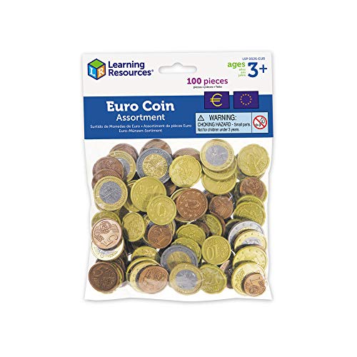 Learning Resources- Set monedas euro, Color surtido (XLR-LSP0026EUR)