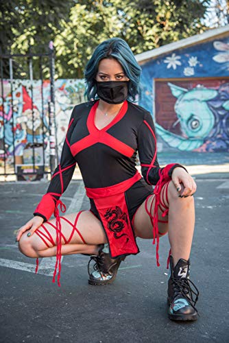 Leg Avenue Dragón Ninja Mujer, color negro y rojo, Medium (EUR 38-40) (8540102011)