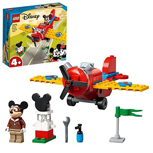 LEGO 10772 Mickey and Friends Avión Clásico de Mickey Mouse, Juguete de Construcción para Niños y Niñas 4 Años