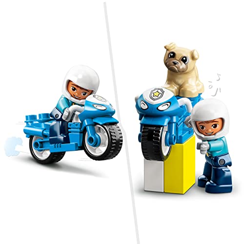 LEGO 10967 Duplo Moto de Policía, Juguete Educativo con Mini Figura de Policía, Juego de Construcción para Niños Bebés a Partir de 2 Años