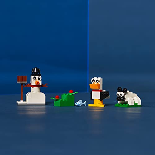 LEGO 11012 Classic Ladrillos Creativos Blancos Juego de construcción para Niños de 4 años con Muñeco de Nieve, Ovejas y más
