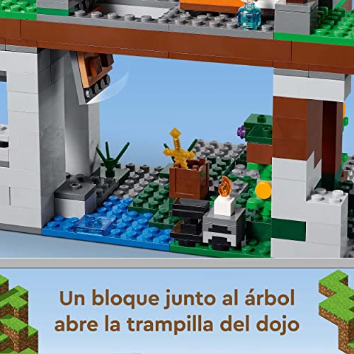 LEGO 21183 Minecraft El Campo de Entrenamiento, Juguete de Construcción con Figuras de Esqueleto, Ninja, Pícaro y Murciélago