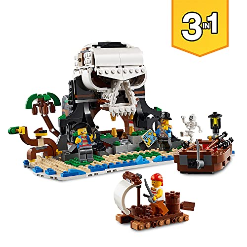 LEGO 31109 Creator 3 en 1 Barco Pirata, Taberna o Isla Calavera, Juguete de Construcción para Niños y Niñas +9 años