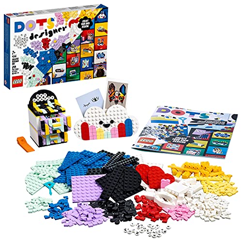 LEGO 41938 Dots Caja de Diseños Creativos, Manualidades para Niños, Organizador de Escritorio con Marco de Fotos y Portalápices, Regalos para Pascua