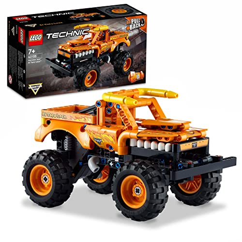 LEGO 42135 Technic Monster Jam El Toro Loco, Set de Construcción 2en1 de Camión Monster Truck, Coche de Juguete para Niños de 7 Años