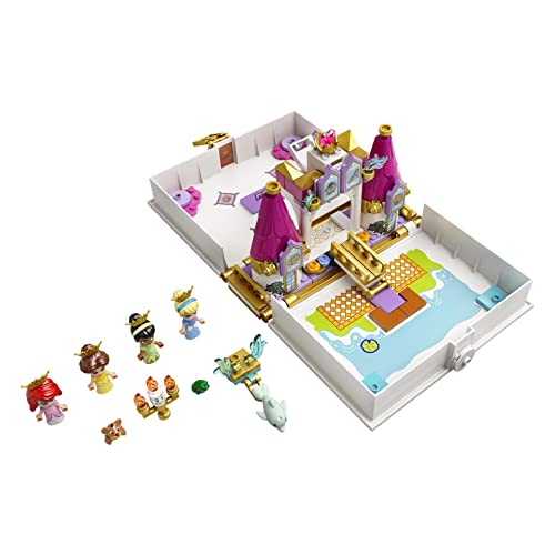 LEGO 43193 Disney Cuentos e Historias: Ariel, Bella, Cenicienta y Tiana + 43189 Disney Frozen 2 Cuentos e Historias: Elsa y El Nokk, Set de Juego Portátil, Juguete de Viaje con Micro Muñeca