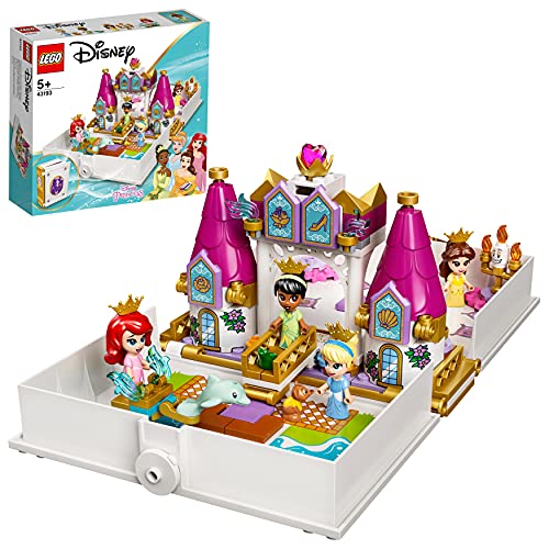 LEGO 43193 Disney Cuentos e Historias: ArielBellaCenicienta y TianaCastillo de Juguete con 4 Micro Muñecas