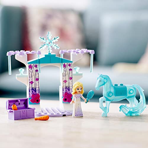 LEGO 43209 Disney Elsa y el Establo de Hielo de Nokk, Juguete de Construcción de Frozen, Set Creativo con Mini Muñeca y Caballo de Juguete