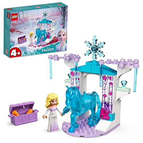 LEGO 43209 Disney Elsa y el Establo de Hielo de Nokk, Juguete de Construcción de Frozen, Set Creativo con Mini Muñeca y Caballo de Juguete