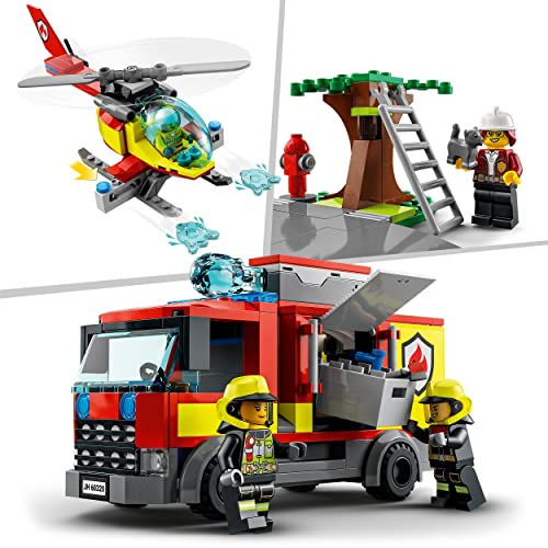 LEGO 60320 City Parque de Bomberos, Juguete con Vehículos de Emergencia: Camión y Helicóptero para Construir para Niños 6 Años