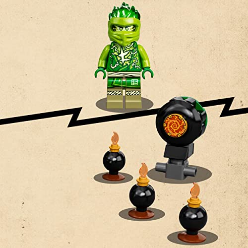 LEGO 70689 Ninjago Entrenamiento Ninja de Spinjitzu de Lloyd, Peonza de Juguete para Niños de 6 Años, Juego de Acción con Mini Figura