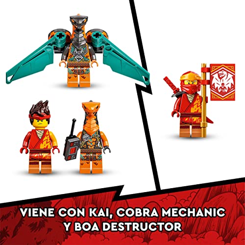 LEGO 71762 Ninjago Dragón del Fuego EVO de Kai, Set con Figuras de Guerreros para Niños 6 Años con Bandera Coleccionable