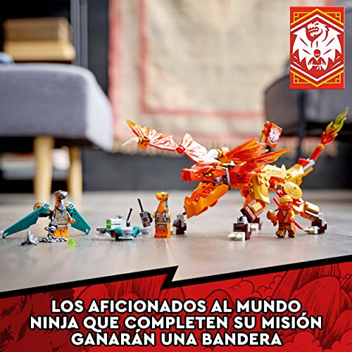 LEGO 71762 Ninjago Dragón del Fuego EVO de Kai, Set con Figuras de Guerreros para Niños 6 Años con Bandera Coleccionable
